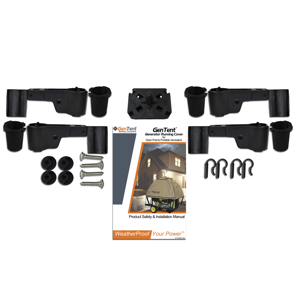 GenTent direct connect hardware kit for round frame generator mounting system