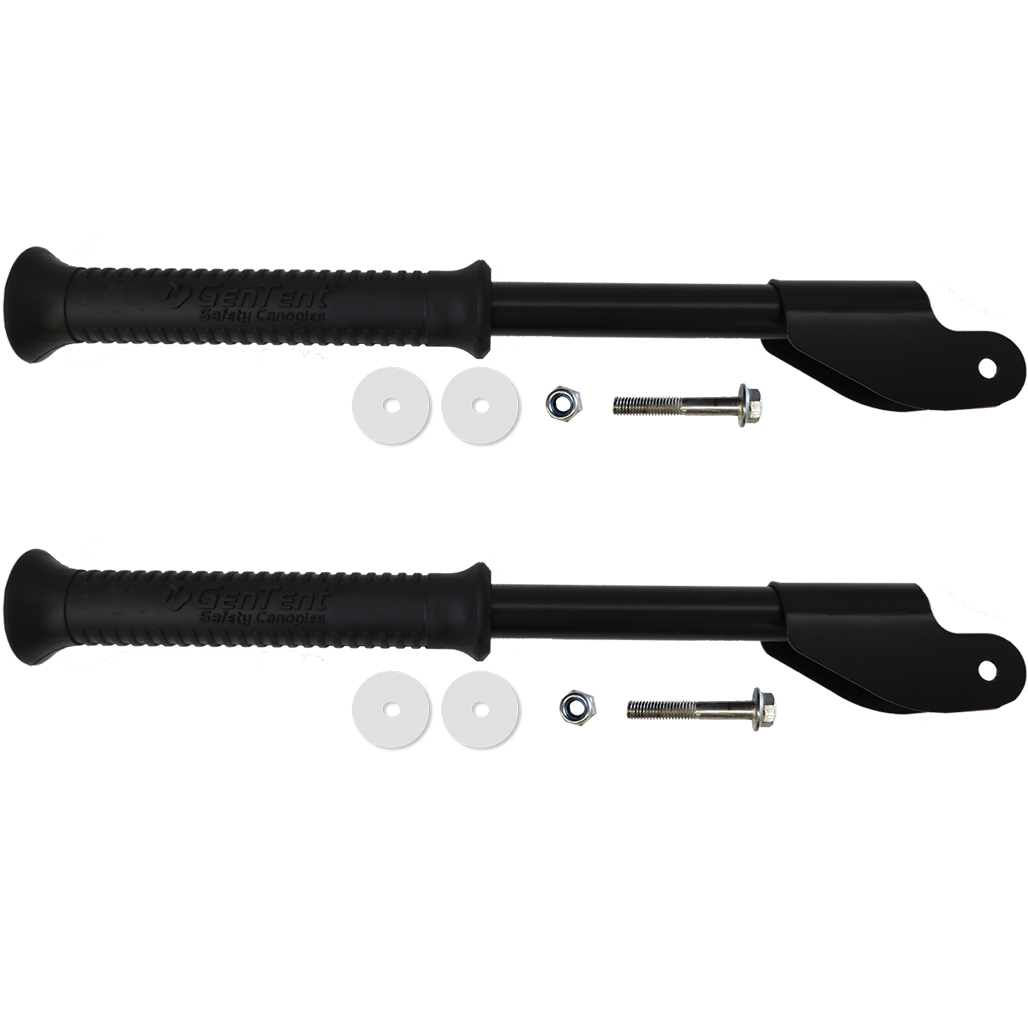 GenTent portable generator folding handles kit installed on open frame generator