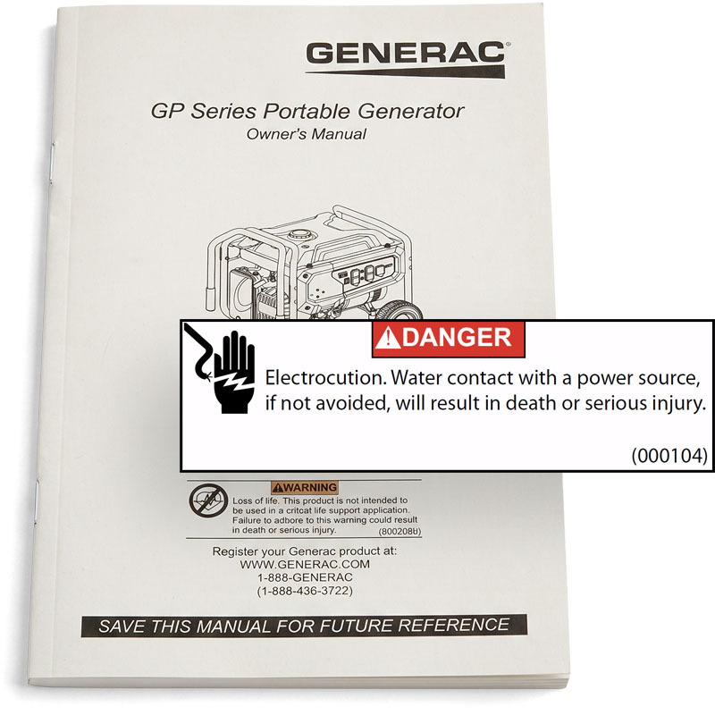 Generac electrocution warning for portable generator wet weather safety