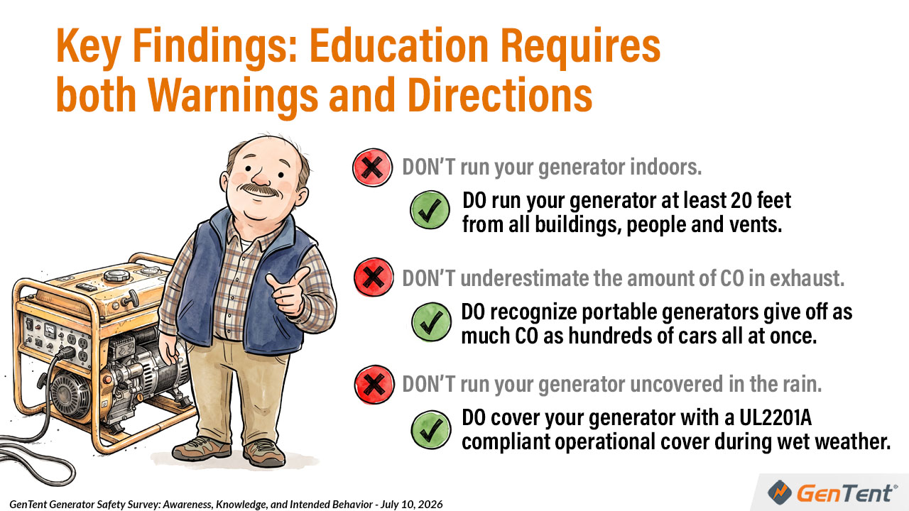 Key findings from the GenTent portable generator safety survey